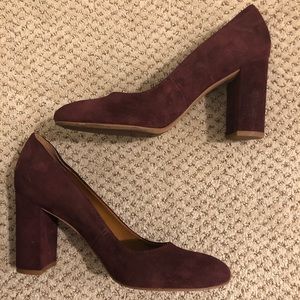 Maroon suede Franco Sarto Heels